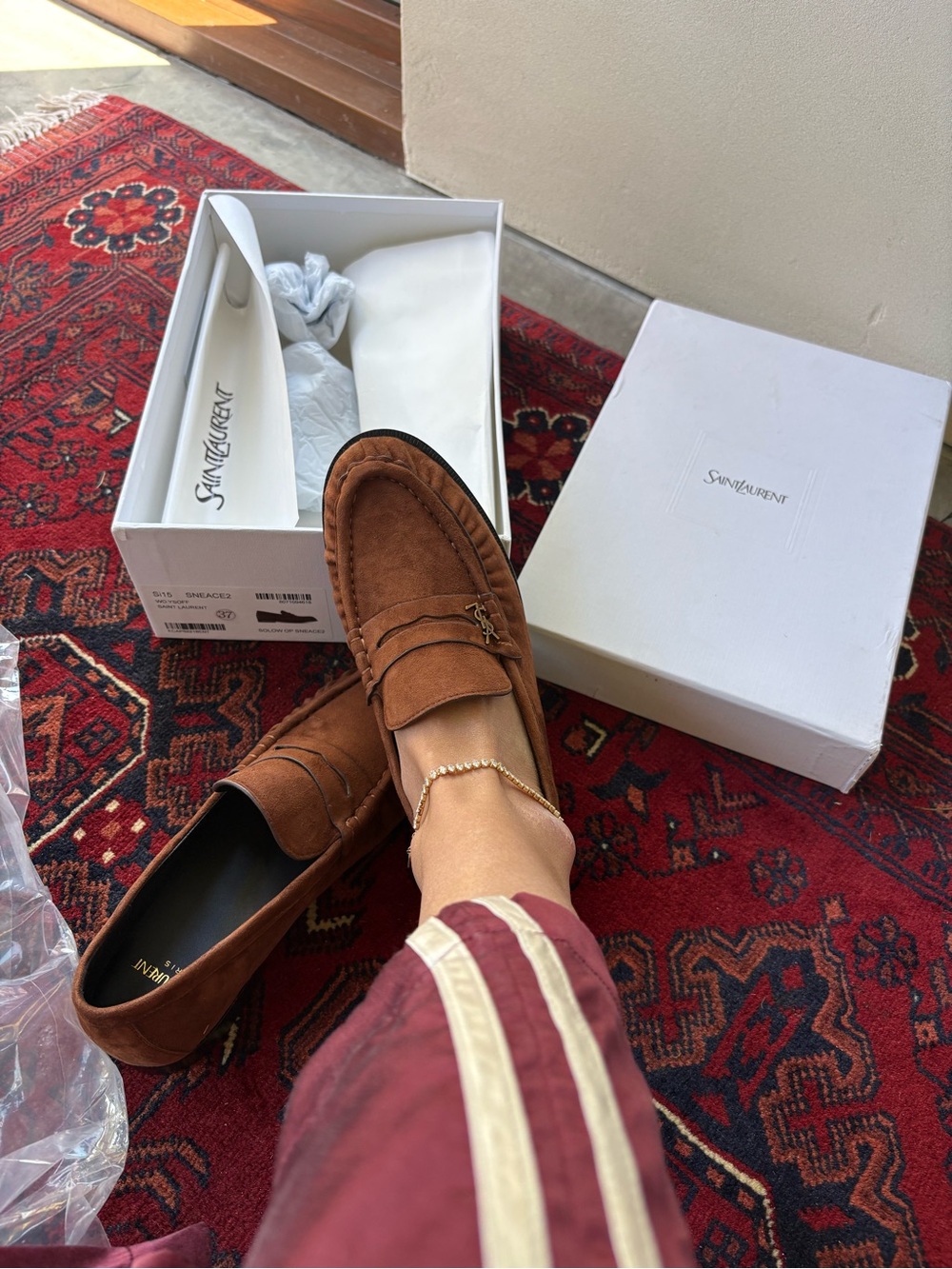 ‘ YSL ‘ suede loafers , 37.